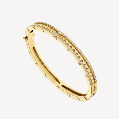 [OAK JURI]ZERO 1 SPIRAL AND PAVED DIAMOND GOLD BRACELET