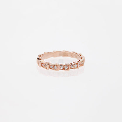 [OAK JURI]SERPENTI RING PINK GOLD DIAMOND PAVED 3MM