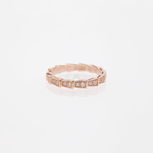 [OAK JURI]SERPENTI RING PINK GOLD DIAMOND PAVED 3MM