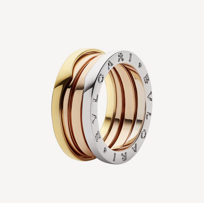 [OAK JURI]ZERO 1 THREE-BAND ROSE WHITE AND YELLOW RING