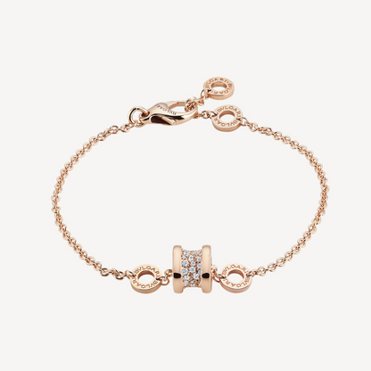 [OAK JURI]ZERO 1 SOFT PINK GOLD WITH PAVED DIAMONDS ON THE SPIRAL BRACELET