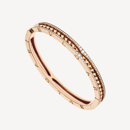 [OAK JURI]ZERO 1 SPIRAL AND PAVED DIAMOND PINK GOLD BRACELET