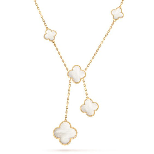 [OAK JURI]CLOVER MOTHER OF PEARL NECKLACE 6 MOTIF