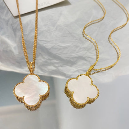 [OAK JURI]CLOVER 25MM MOP LARGE PENDANT NECKLACE