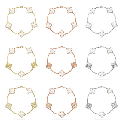 [OAK JURI]CLOVER WHITE PEARL MOP 5 MOTIF BRACELET COLLECTION