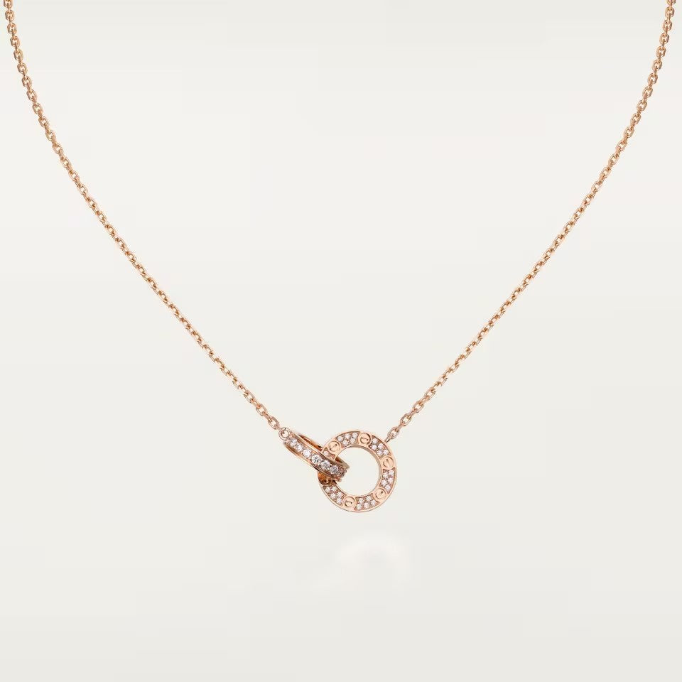 [OAK JURI]LOVE  FULL DIAMOND PENDANT NECKLACE