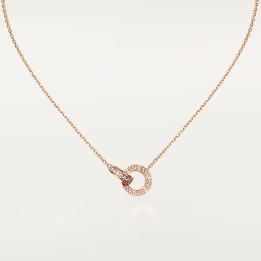 [OAK JURI]LOVE  FULL DIAMOND PENDANT NECKLACE