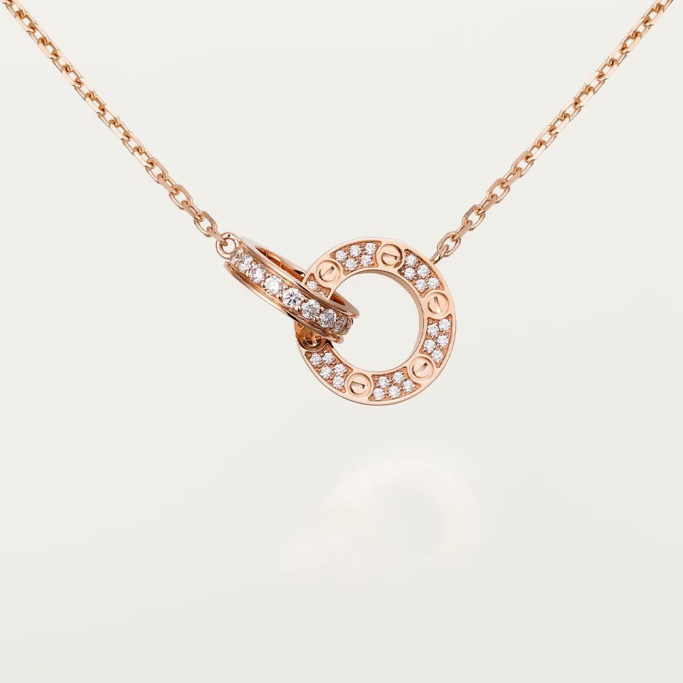 [OAK JURI]LOVE  FULL DIAMOND PENDANT NECKLACE