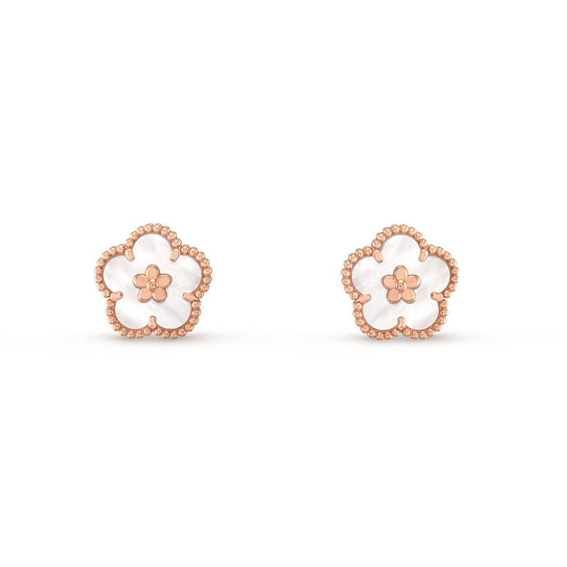 [OAK JURI]LUCKY PINK GOLD WHITE MOP EARRINGS