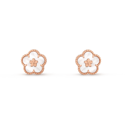 [OAK JURI]LUCKY PINK GOLD WHITE MOP EARRINGS