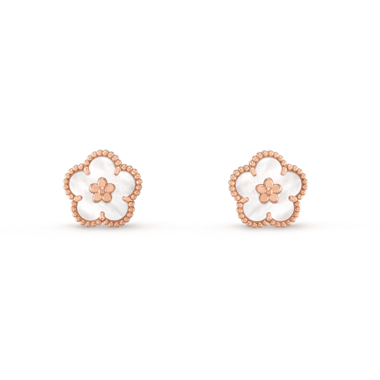 [OAK JURI]LUCKY PINK GOLD WHITE MOP EARRINGS
