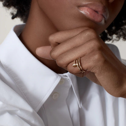 [OAK JURI]JUSTE RING 4.8MM HALF DIAMOND