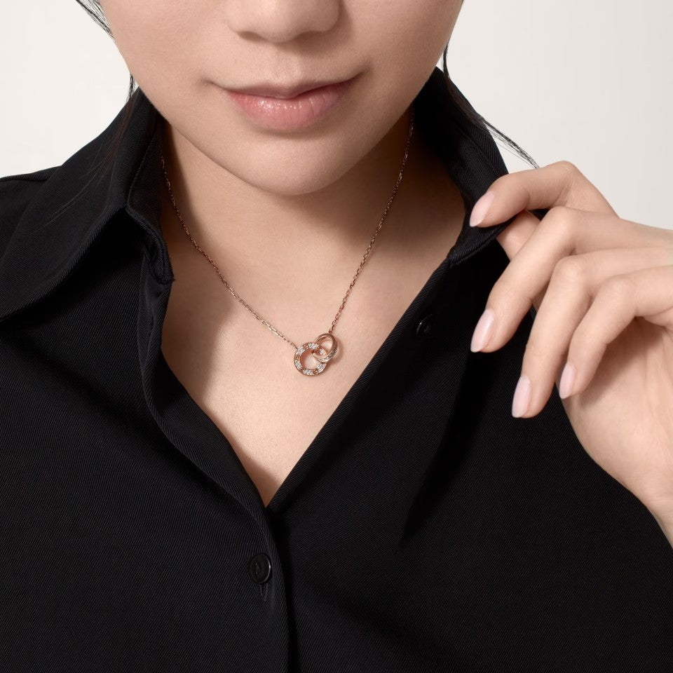 [OAK JURI]LOVE  FULL DIAMOND PENDANT NECKLACE
