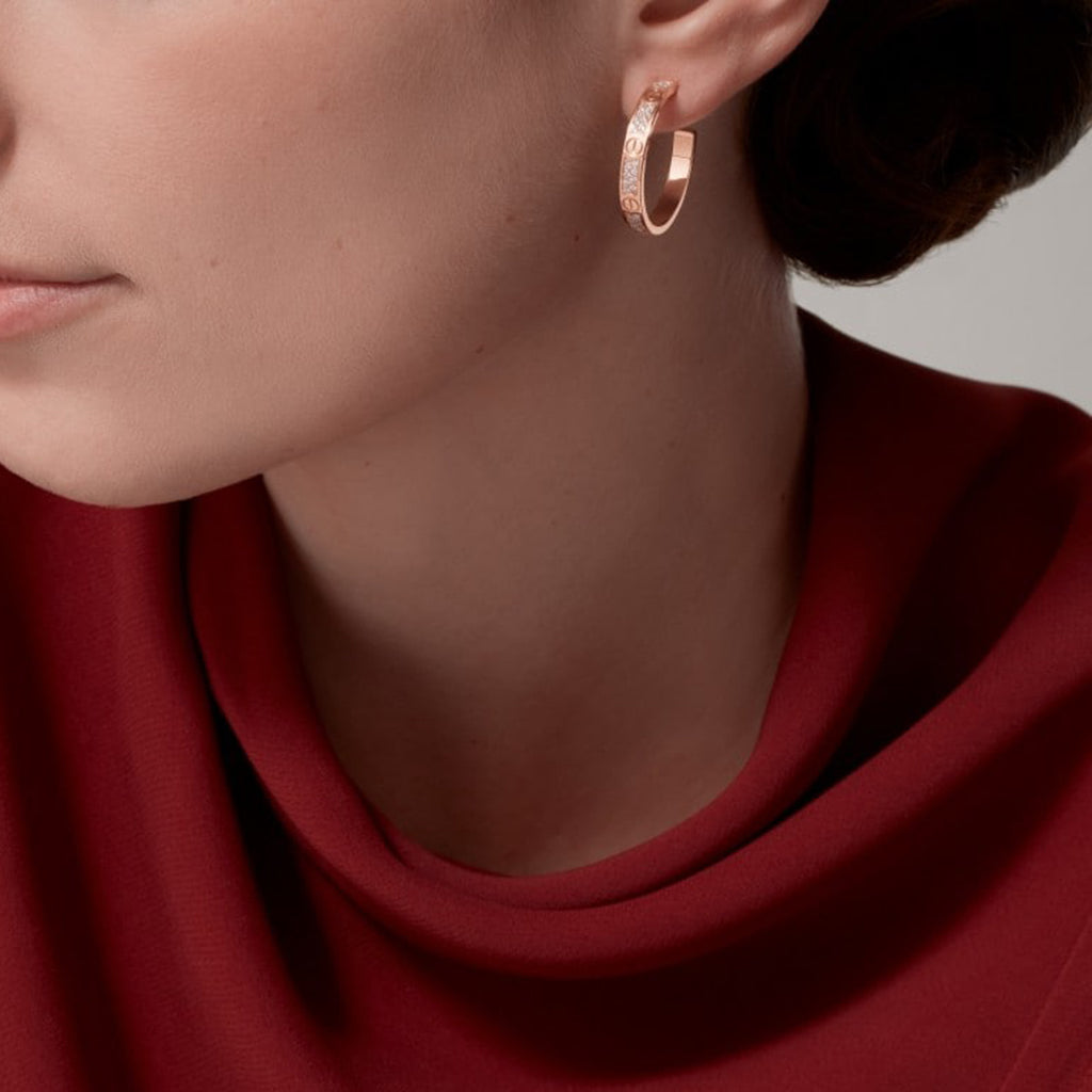 [OAK JURI]LOVE EARRINGS 3.6MM DIAMOND PAVED