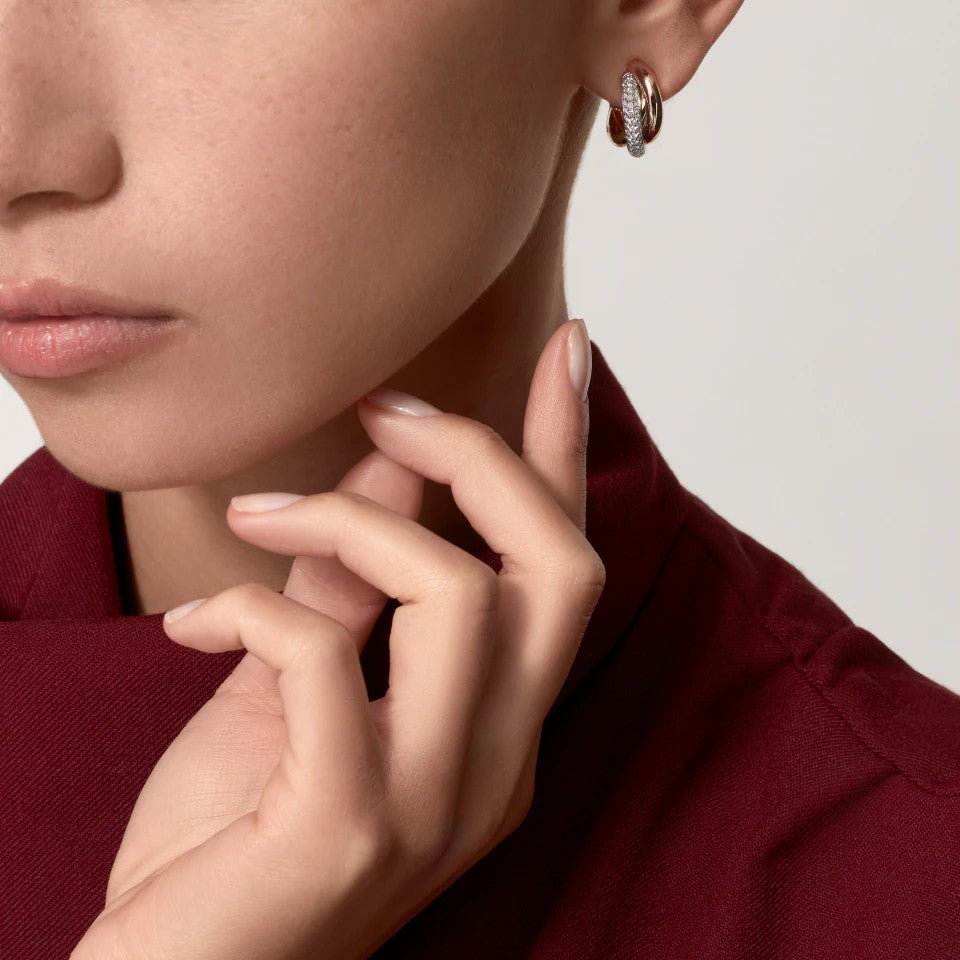 [OAK JURI]TRINITY HALF DIAMOND  CLASSIC EARRINGS