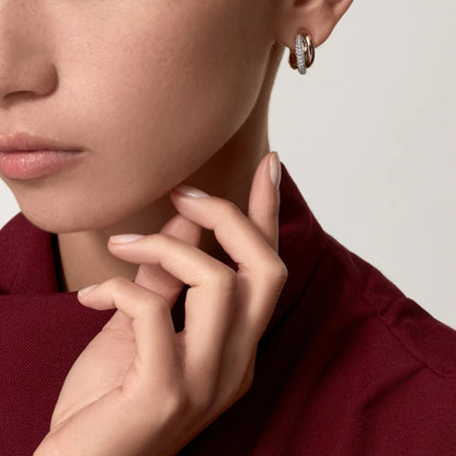[OAK JURI]TRINITY HALF DIAMOND  CLASSIC EARRINGS
