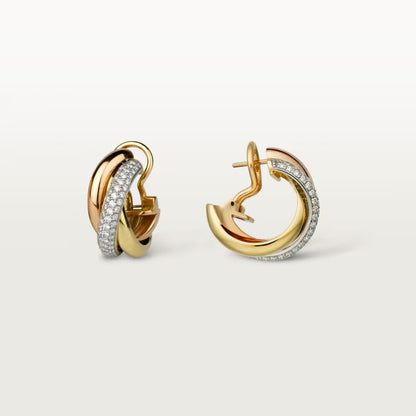 [OAK JURI]TRINITY HALF DIAMOND  CLASSIC EARRINGS
