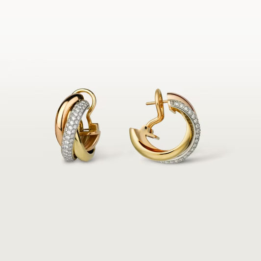 [OAK JURI]TRINITY HALF DIAMOND  CLASSIC EARRINGS