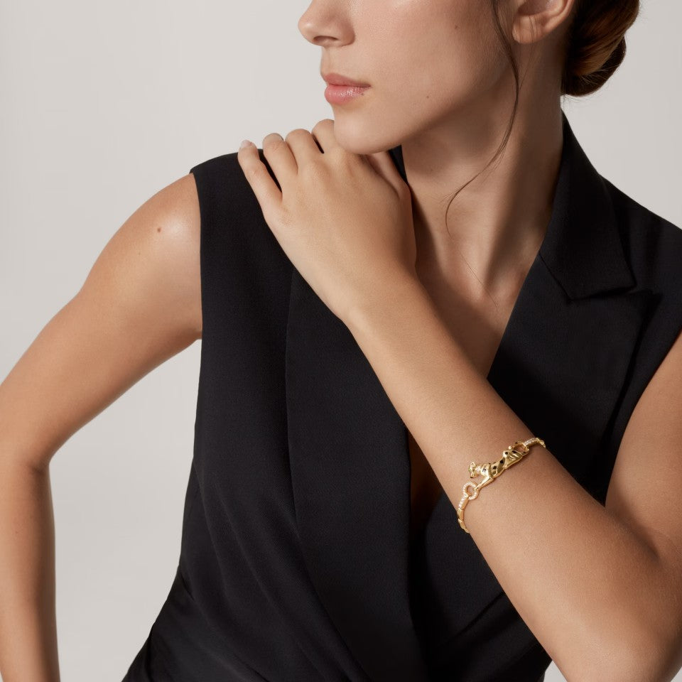 [OAK JURI]PANTHERE HALF DIAMOND ON CHAIN BRACELET