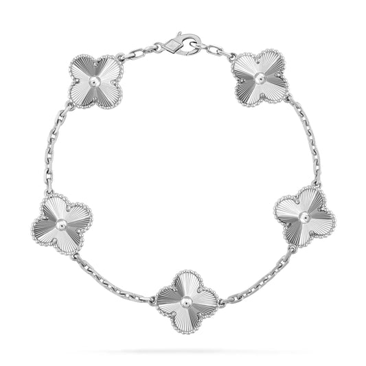 [OAK JURI]CLOVER SILVER 5 MOTIFS BRACELET