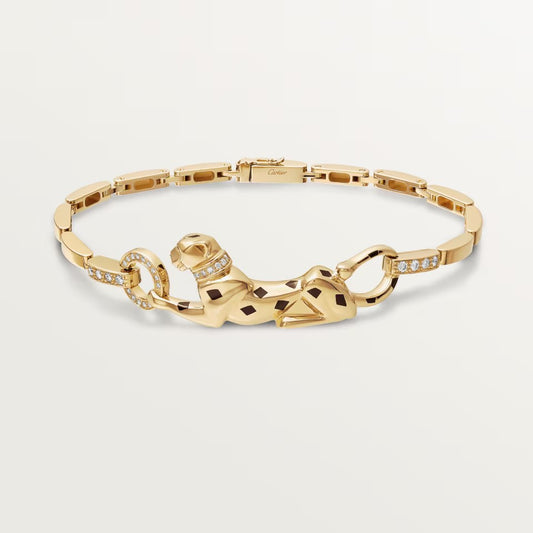 [OAK JURI]PANTHERE HALF DIAMOND ON CHAIN BRACELET