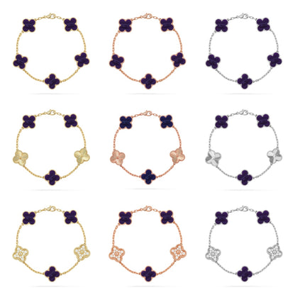 [OAK JURI]CLOVER 5 MOTIF PURPLE STRIPES BRACELET COLLECTION