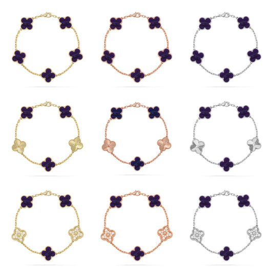 [OAK JURI]CLOVER 5 MOTIF PURPLE STRIPES BRACELET COLLECTION