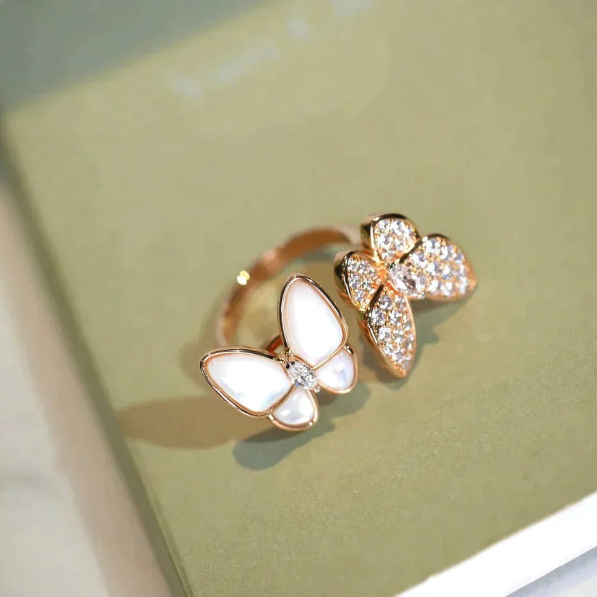 [OAK JURI]TWIN BUTTERFLY DIAMOND MOP RING