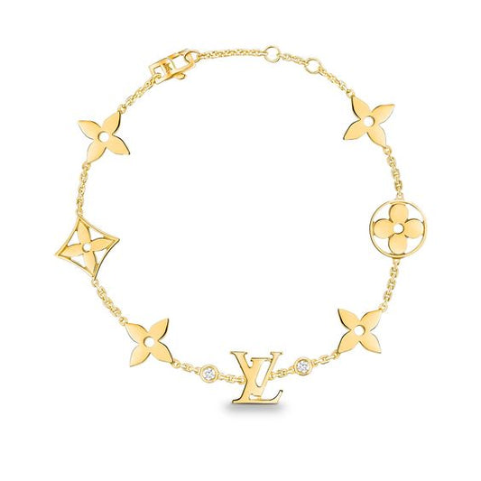 [OAK JURI]STAR AND SUN 7 MOTIFS GOLD BRACELET