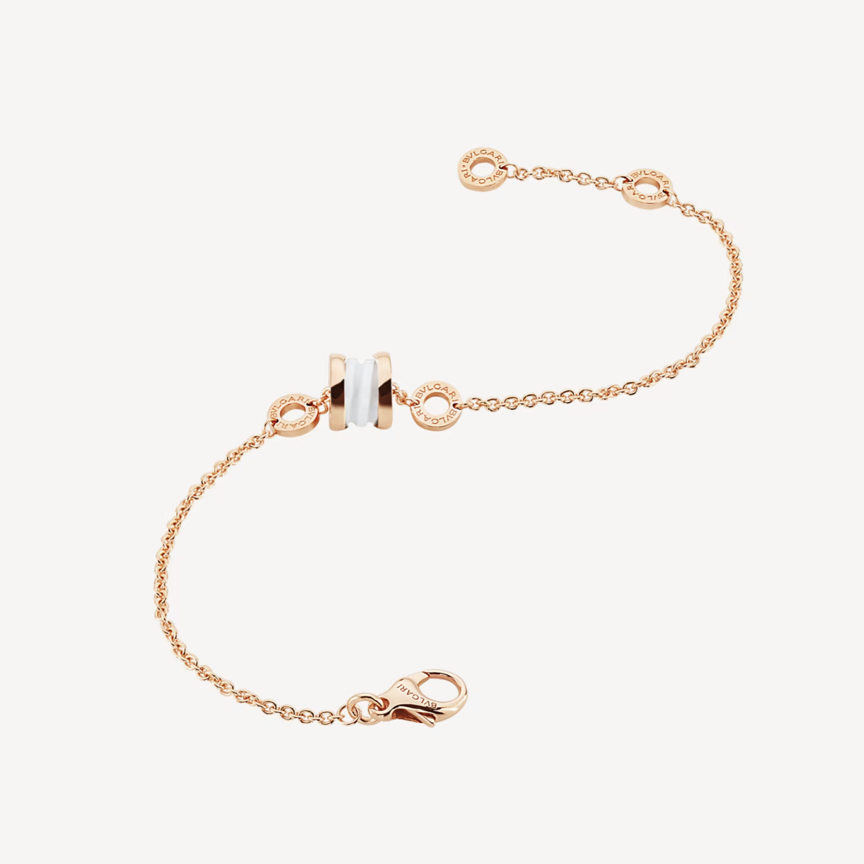 [OAK JURI]ZERO 1 SOFT PINK GOLD AND WHITE CERAMIC BRACELET