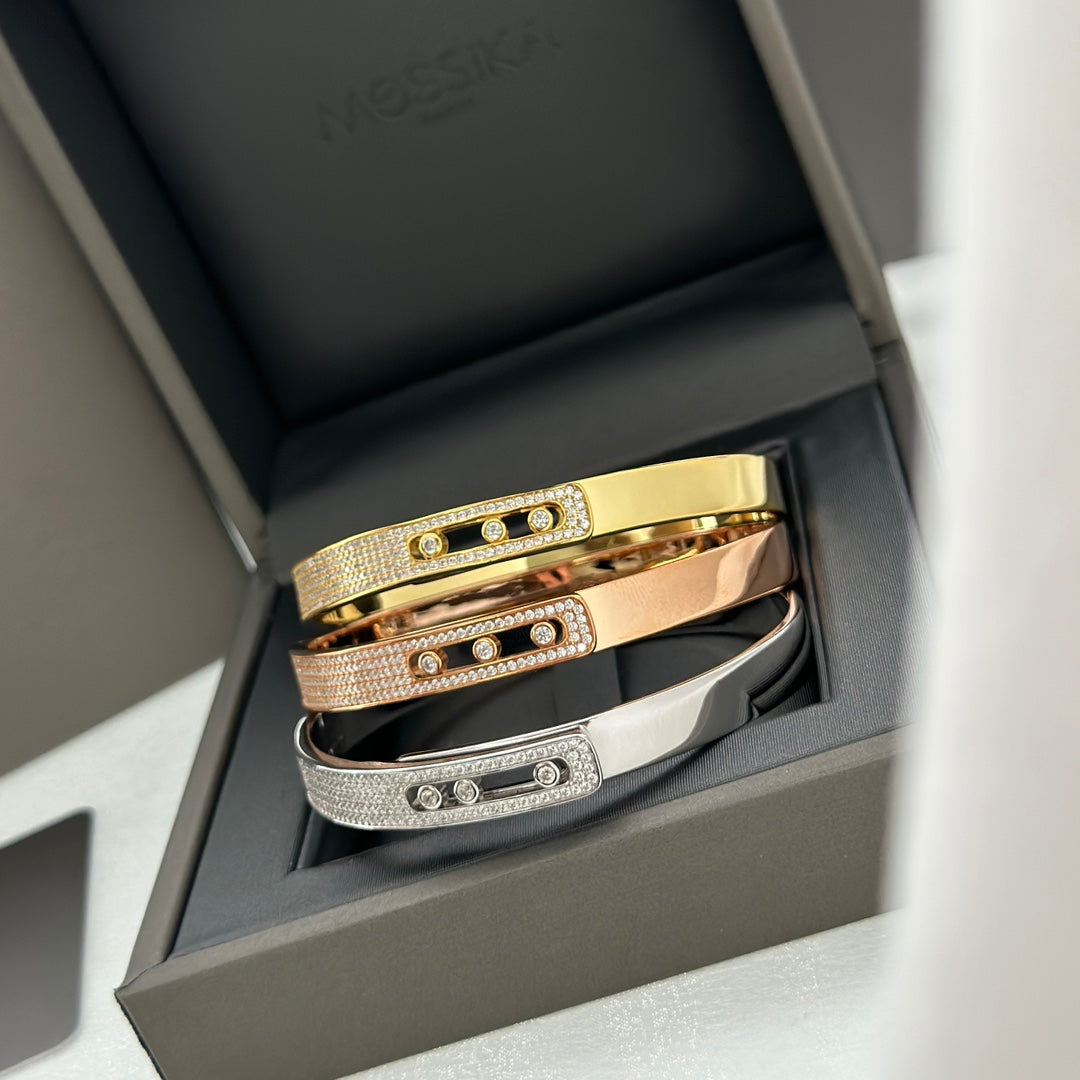 [OAK JURI]Move Noa Rose Gold Pavé Diamond Bangle Bracelet