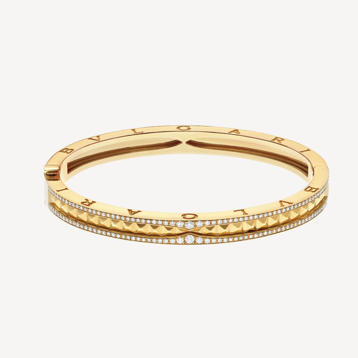 [OAK JURI]ZERO 1 SPIRAL AND PAVED DIAMOND GOLD BRACELET