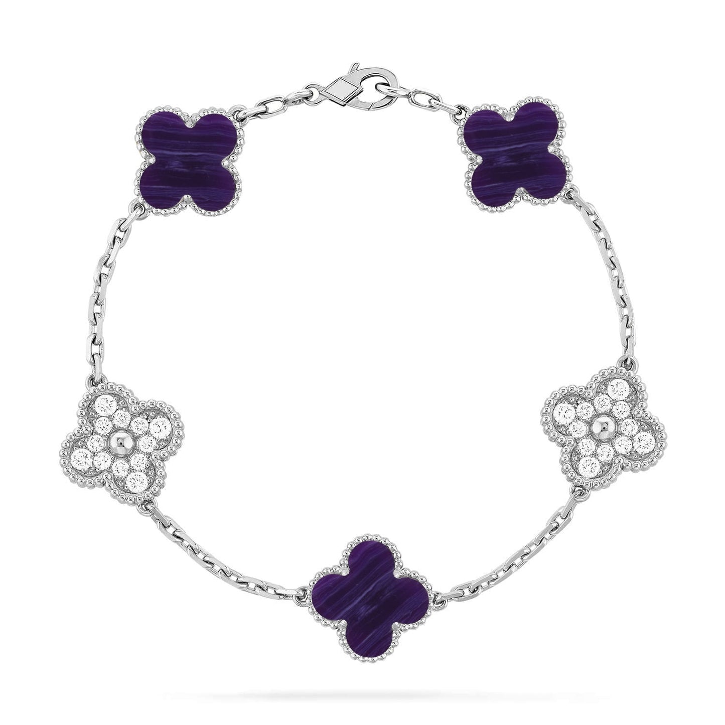 [OAK JURI]CLOVER 5 MOTIF PURPLE STRIPES BRACELET COLLECTION