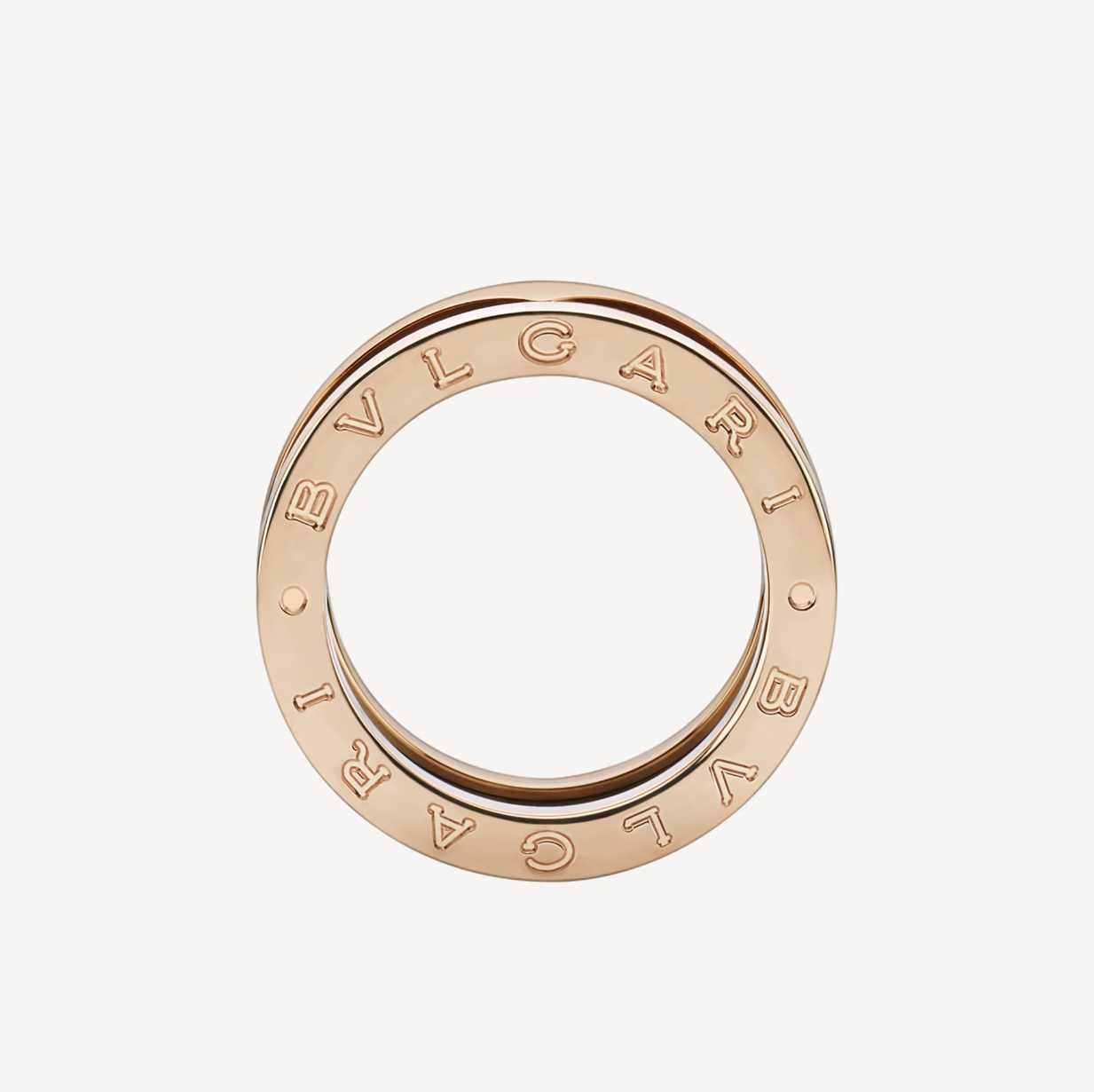 [OAK JURI]ZERO 1 TWO-BAND LOOPS AND BLACK CERAMIC PINK GOLD RING