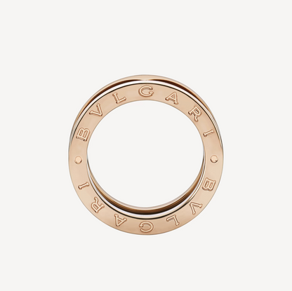 [OAK JURI]ZERO 1 TWO-BAND LOOPS AND BLACK CERAMIC PINK GOLD RING