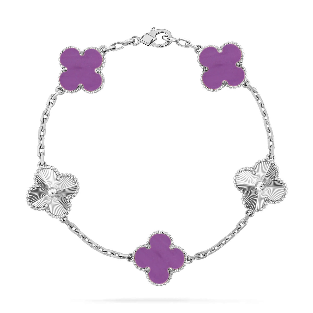 [OAK JURI] CLOVER 5 MOTIF VIOLET BRACELET COLLECTION