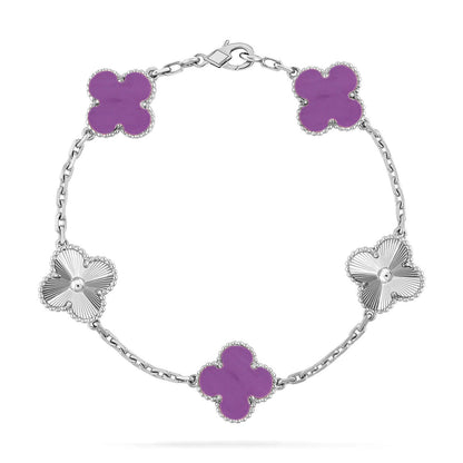 [OAK JURI] CLOVER 5 MOTIF VIOLET BRACELET COLLECTION
