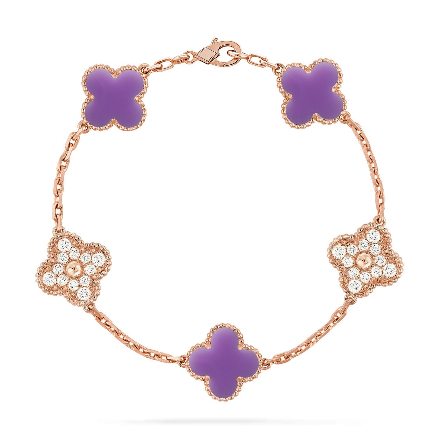 [OAK JURI]CLOVER 5 MOTIF LIGHT PURPLE BRACELET COLLECTION