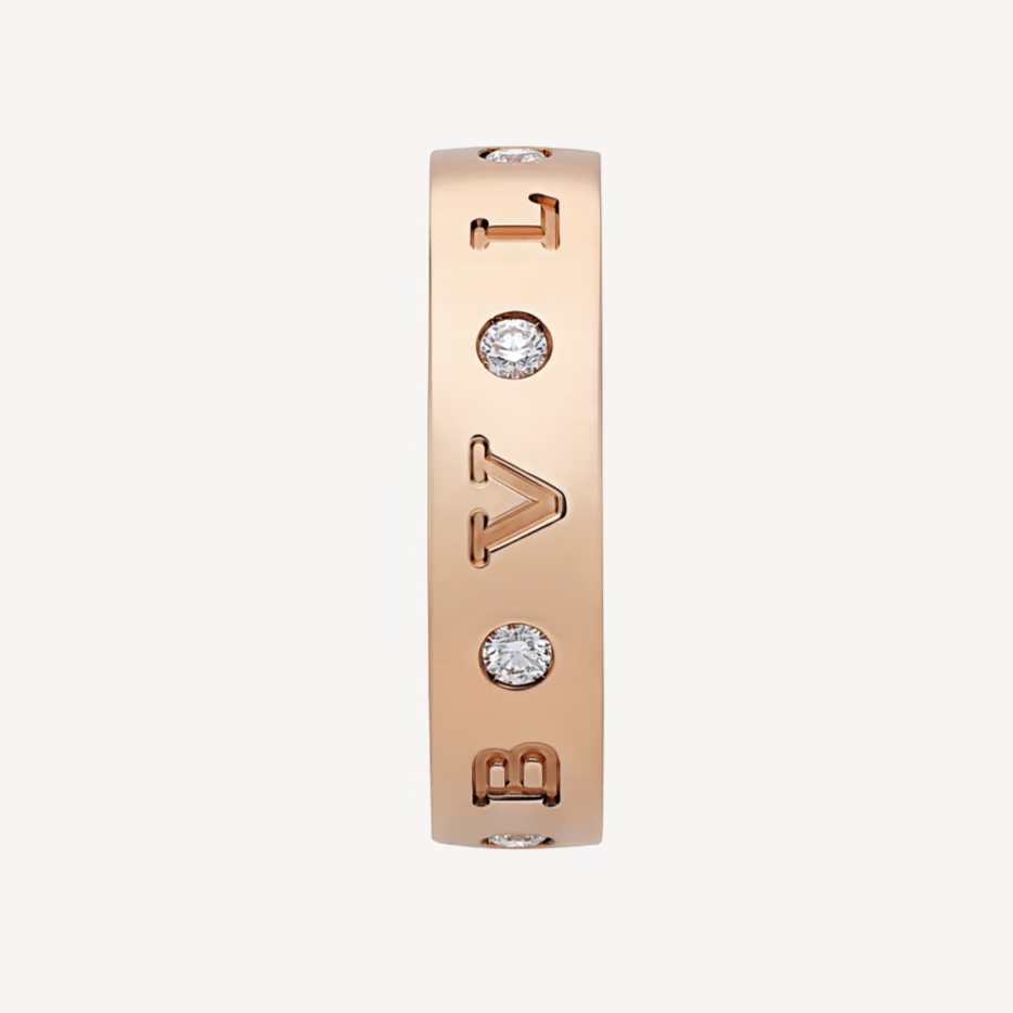 [OAK JURI]ZERO 1 ESSENTIAL PINK GOLD BAND WITH DIAMONDS RING