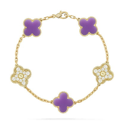 [OAK JURI]CLOVER 5 MOTIF LIGHT PURPLE BRACELET COLLECTION