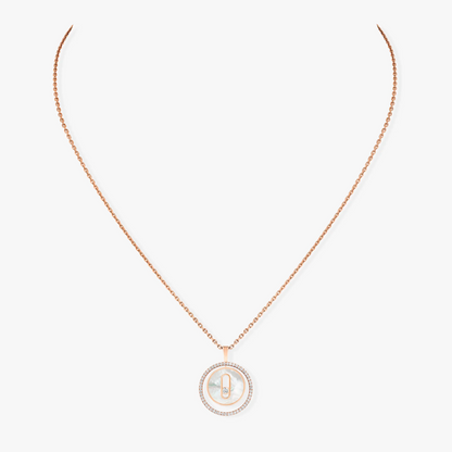 [OAK JURI]LUCKY MOVE 1 DIAMOND WHITE MOTHER OF PEARL PINK GOLD DIAMOND NECKLACE