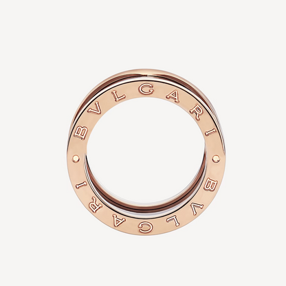 [OAK JURI]ZERO 1 FOUR-BAND LOOPS AND BLACK CERAMIC SPIRAL PINK GOLD RING