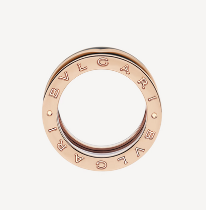 [OAK JURI]ZERO 1 TWO-BAND WITH MATTE BLACK CERAMIC PINK GOLD RING