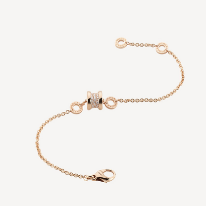 [OAK JURI]ZERO 1 SOFT PINK GOLD WITH PAVED DIAMONDS ON THE SPIRAL BRACELET