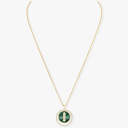 [OAK JURI]LUCKY MOVE 3 DIAMOND MALACHITE GOLD DIAMOND NECKLACE