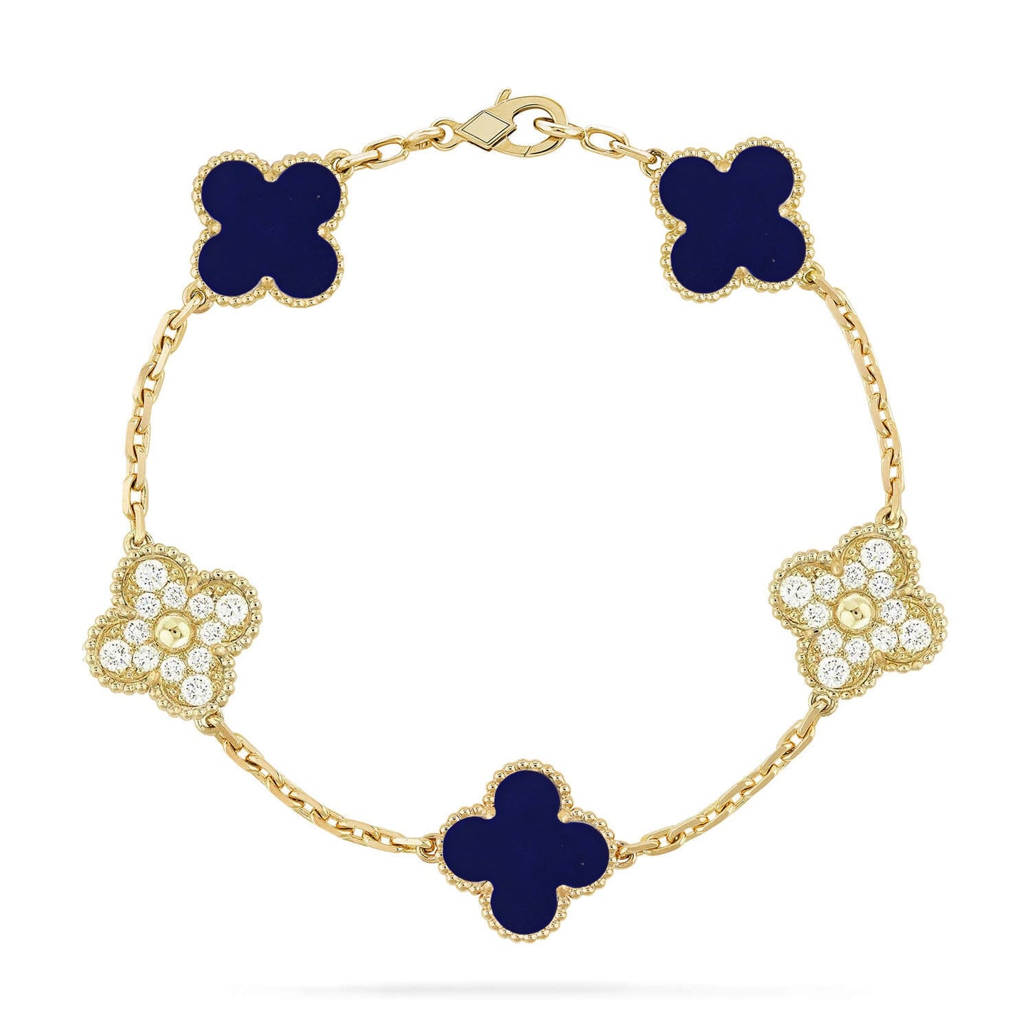 [OAK JURI]CLOVER 5 MOTIF LAPIS LAZULI BRACELET COLLECTION