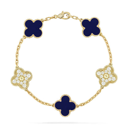 [OAK JURI]CLOVER 5 MOTIF LAPIS LAZULI BRACELET COLLECTION