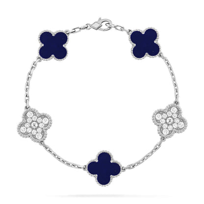 [OAK JURI]CLOVER 5 MOTIF LAPIS LAZULI BRACELET COLLECTION