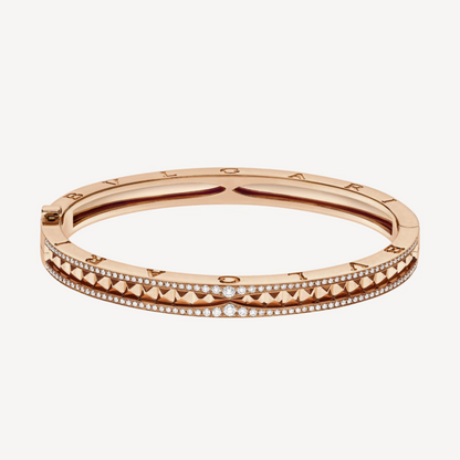 [OAK JURI]ZERO 1 SPIRAL AND PAVED DIAMOND PINK GOLD BRACELET