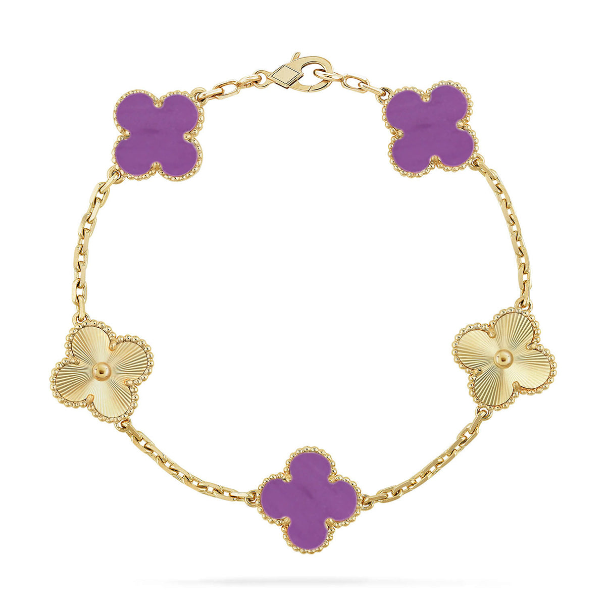 [OAK JURI] CLOVER 5 MOTIF VIOLET BRACELET COLLECTION